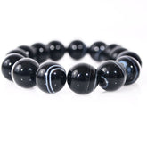 FBT - Black Agate Onyx Unisex Men's Gemstone Bracelets - FashionByTeresa
